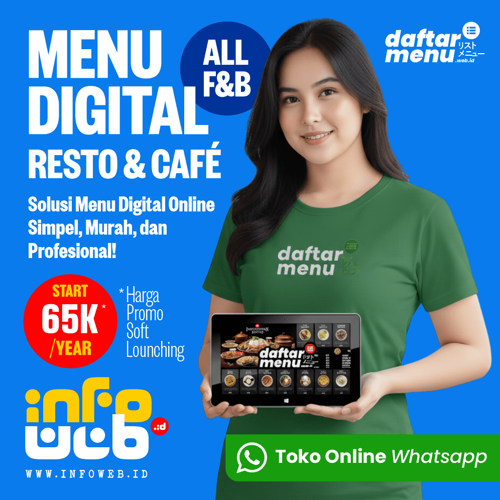 Menu Digital Restoran & Café – Mulai Rp 65.000/Tahun